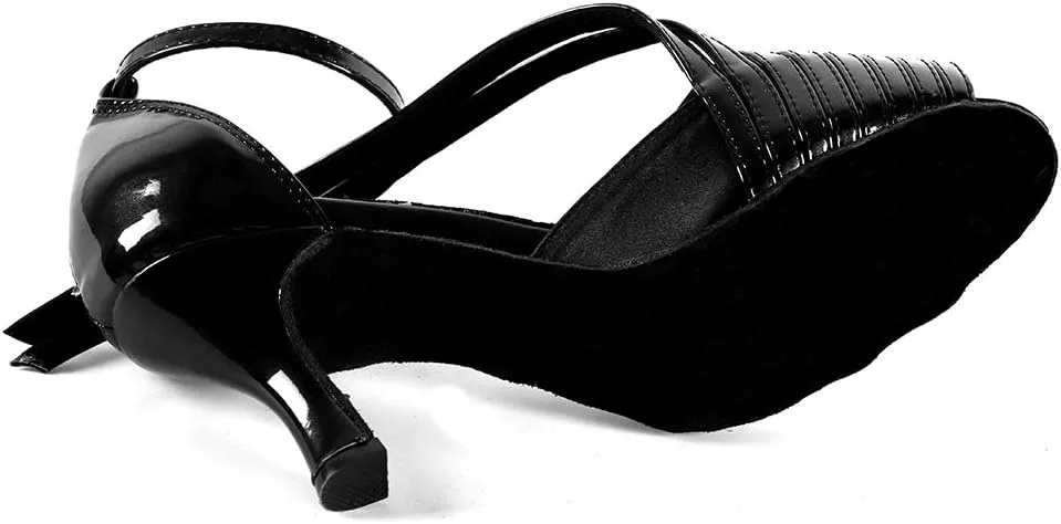 HIPPOSEUS Women Peep Toe Ballroom Dance Shoes High Heel Latin Salsa Dancing Pump,Model L028