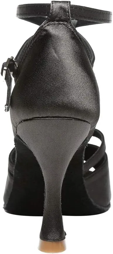 HIPPOSEUS Women Professional Latin Dance Shoes Open Toe Ballroom Salsa Bachata Shoe,Model YCL