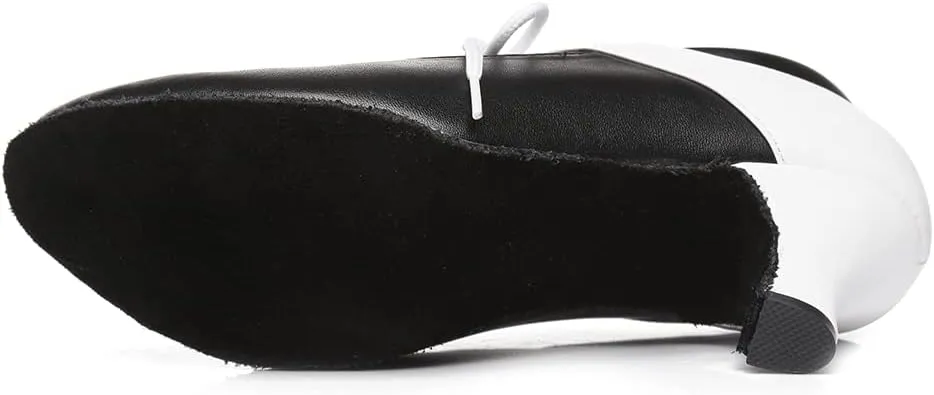 HIPPOSEUS Women's Lace up Latin Dance Shoes Closed Toe Ballroom Salsa Dance Practice Shoes,Model L416