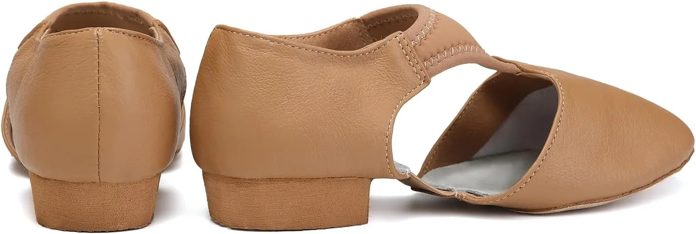 HIPPOSEUS Women's Leather Jazz Shoe Slip-on Jazz Dance Slippers Indoor,Model 1305