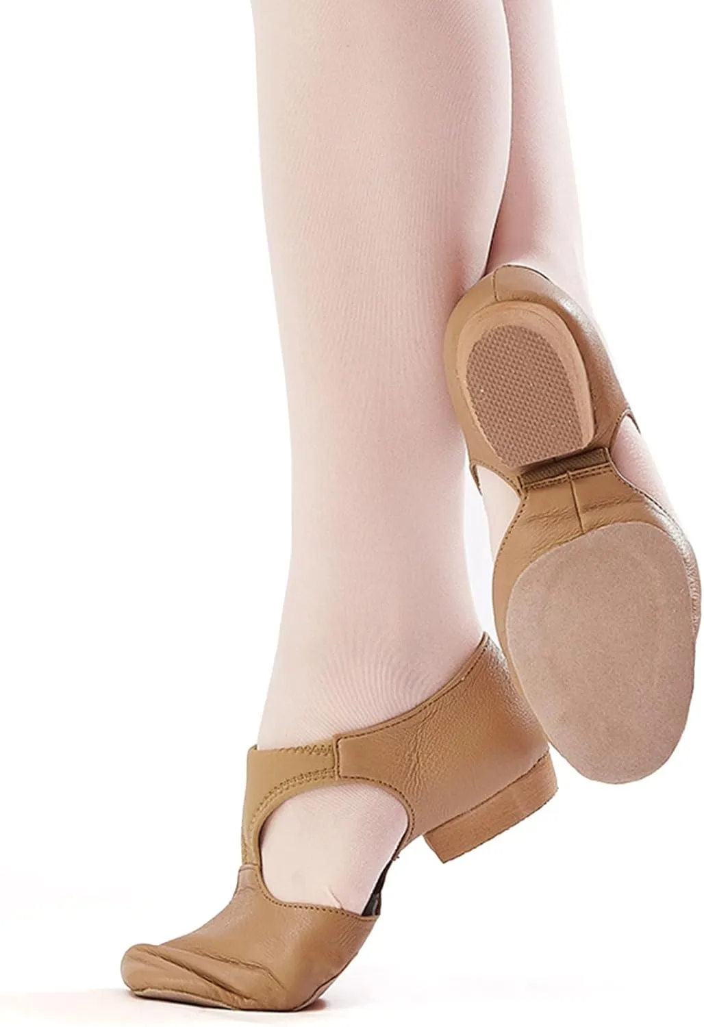 HIPPOSEUS Women's Leather Jazz Shoe Slip-on Jazz Dance Slippers Indoor,Model 1305