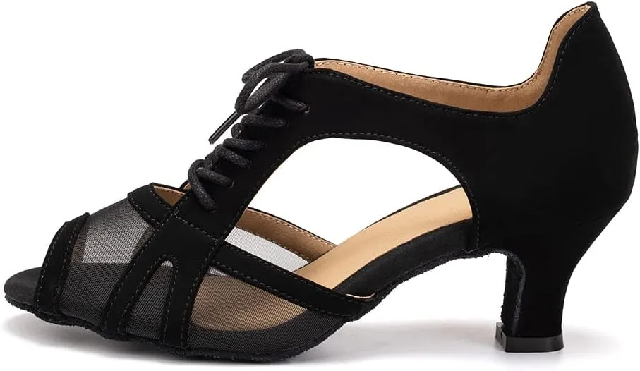HROYL Women Latin Dance Shoes Salsa Practice Wedding Party Performence Ballroom Dance Shoes,Model L561/087