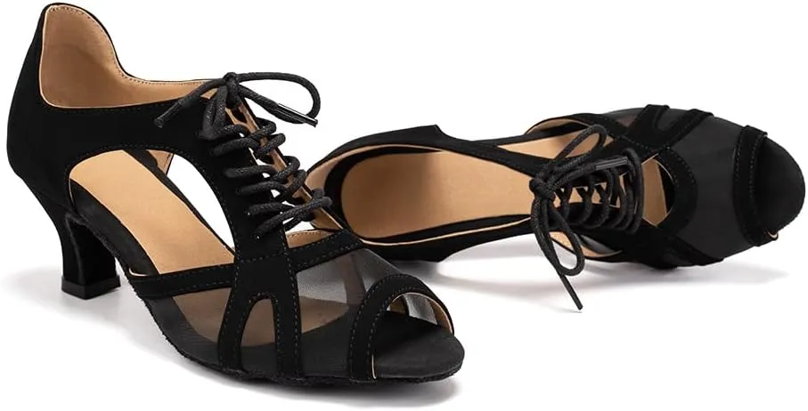 HROYL Women Latin Dance Shoes Salsa Practice Wedding Party Performence Ballroom Dance Shoes,Model L561/087