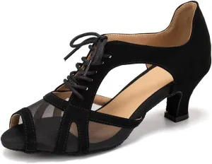 HROYL Women Latin Dance Shoes Salsa Practice Wedding Party Performence Ballroom Dance Shoes,Model L561/087