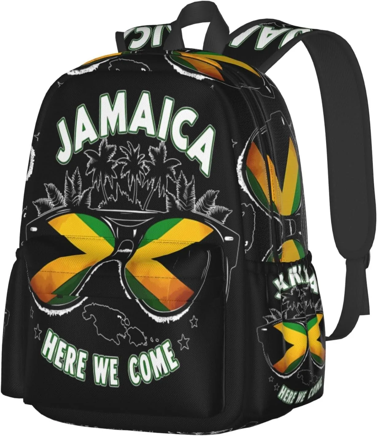 Jamaica Vacation Here We Come Laptop Backpack Work Travel Backpacks Business Rucksack Casual Outdoor Daypack with Adjustable Strap Bags for Sports Office Gym Hiking