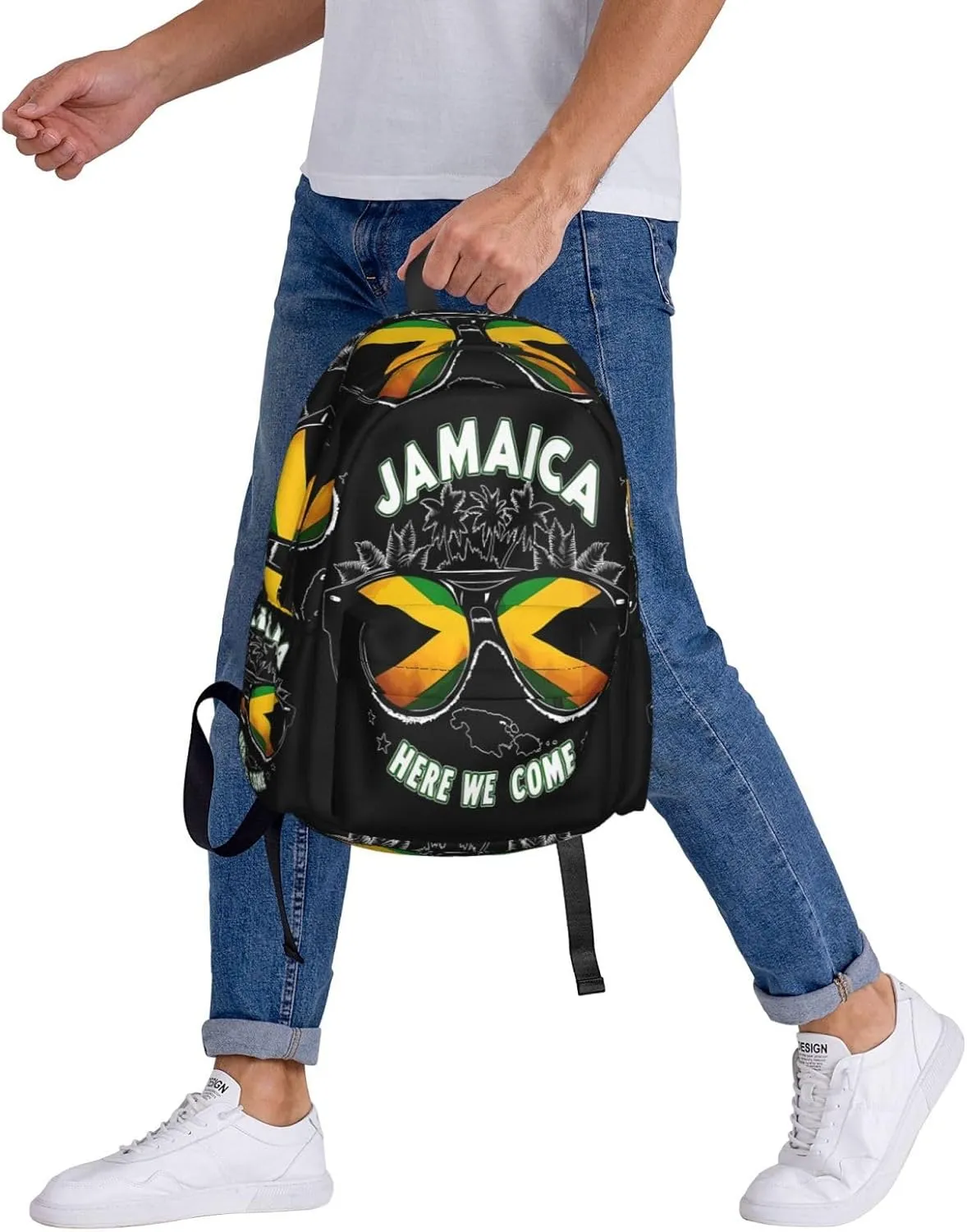 Jamaica Vacation Here We Come Laptop Backpack Work Travel Backpacks Business Rucksack Casual Outdoor Daypack with Adjustable Strap Bags for Sports Office Gym Hiking