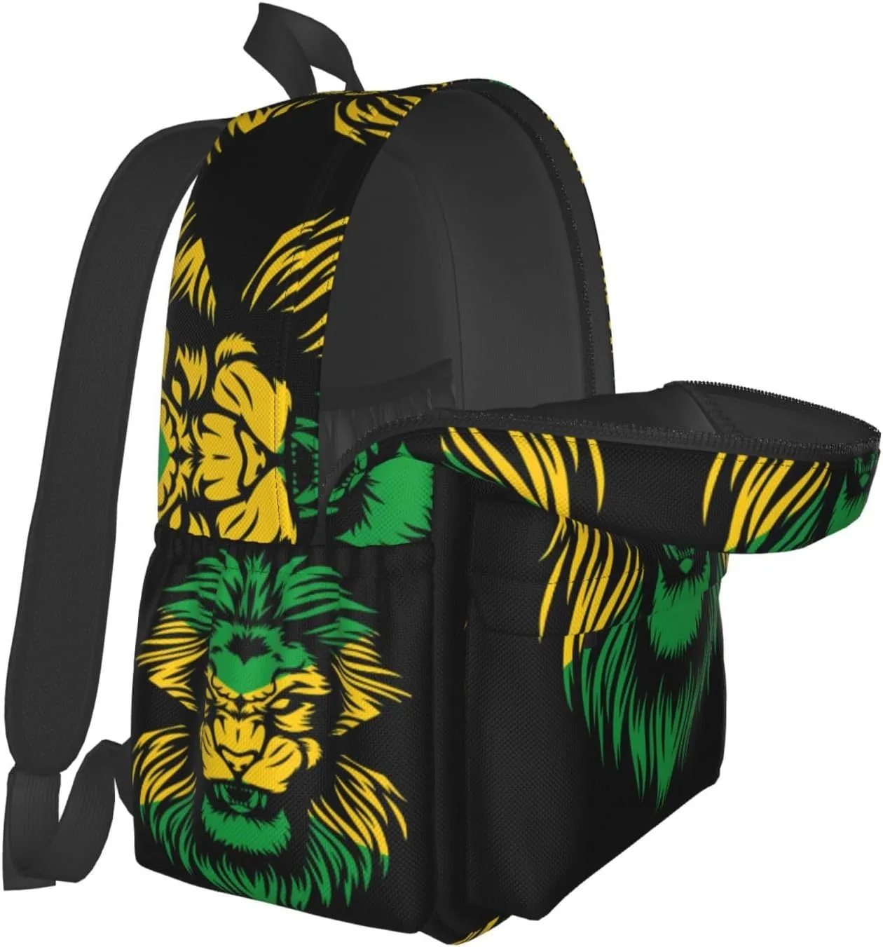 Jamaican Flag Rasta Lion Head Laptop Backpack Work Travel Backpacks Business Rucksack Casual Outdoor Daypack with Adjustable Strap Bags for Sports Office Gym Hiking