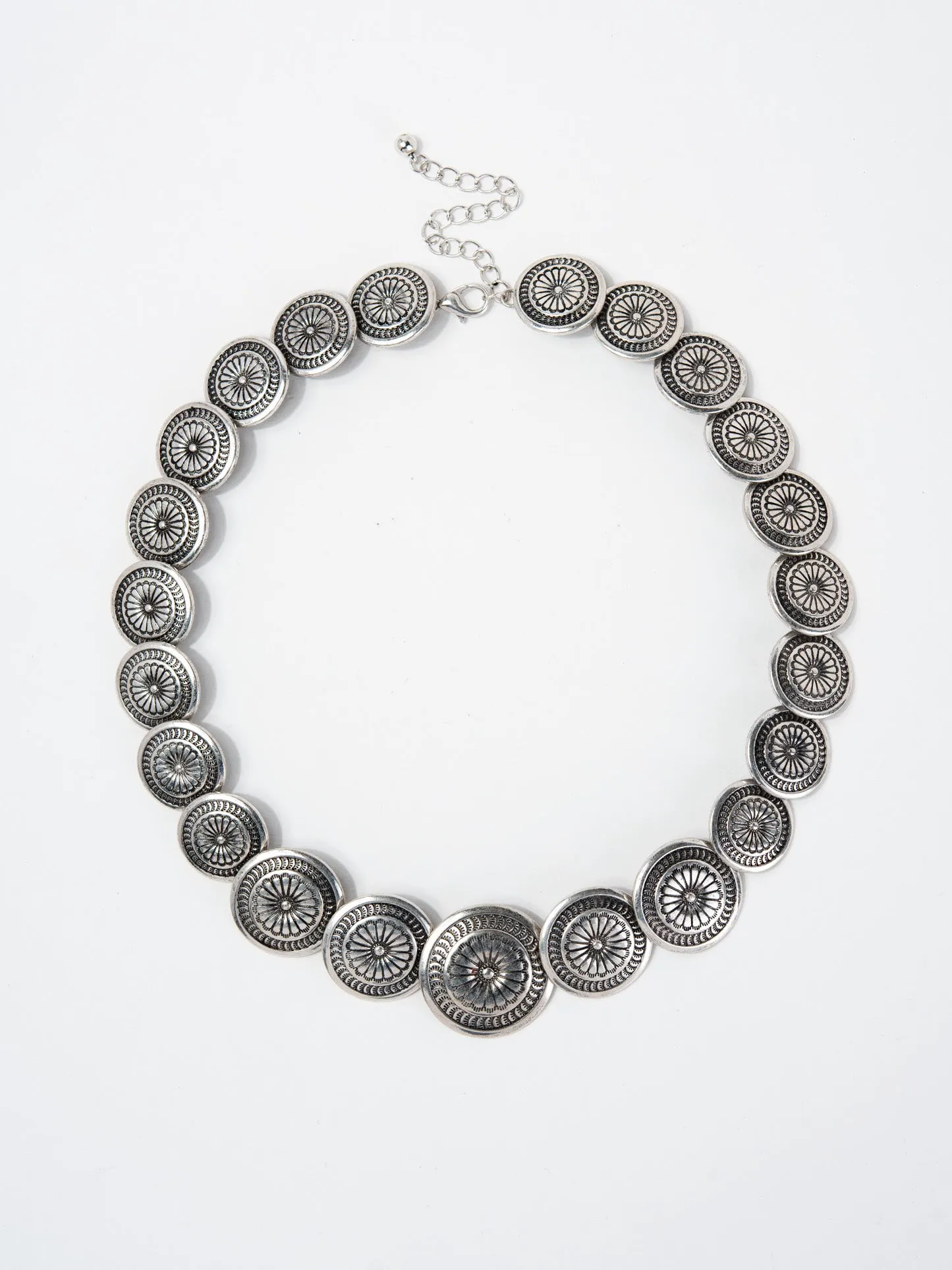 Jeanne Sunburst Design Adjustable Concho Necklace