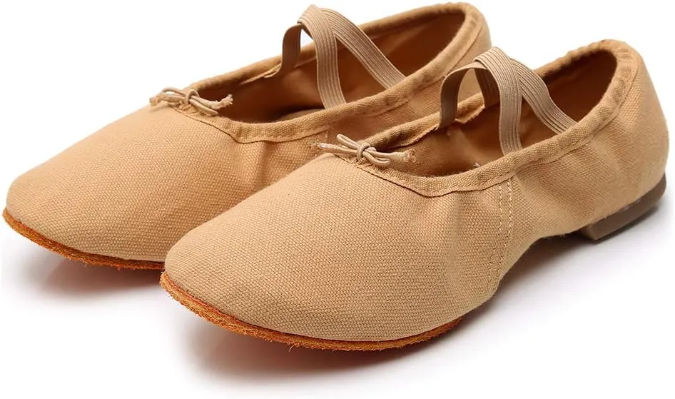 JUODVMP Canvas Jazz Slip-On Dance Shoes for Adult Women,Model MFFBJSX