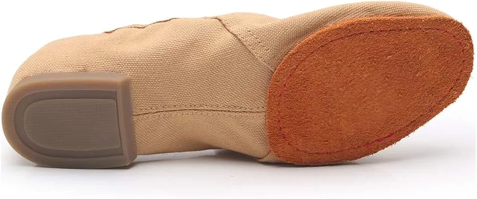 JUODVMP Canvas Jazz Slip-On Dance Shoes for Adult Women,Model MFFBJSX