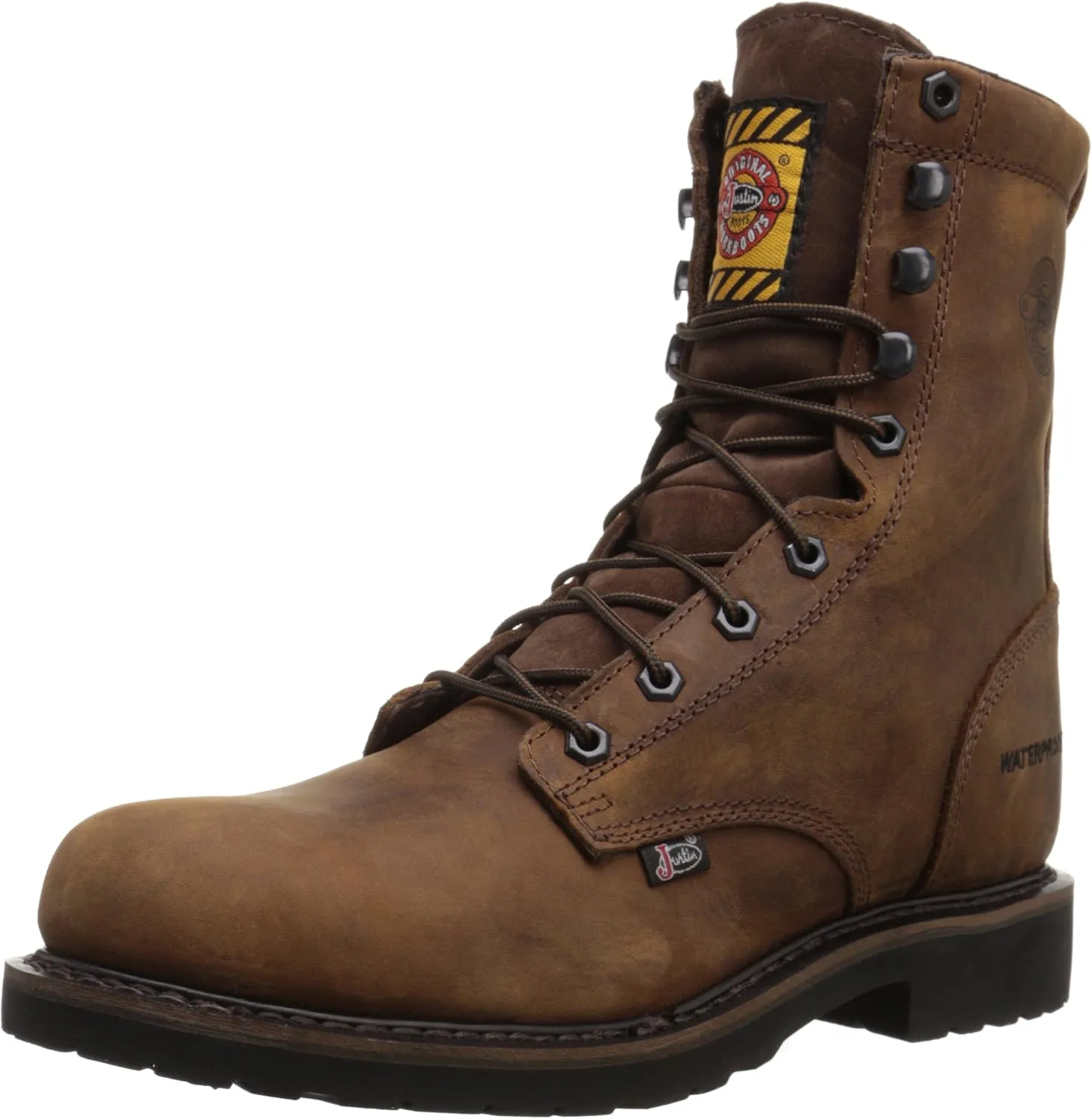 Justin Original Work Men's Wyoming Waterproof Steel Toe Work Boots Brown 11 D