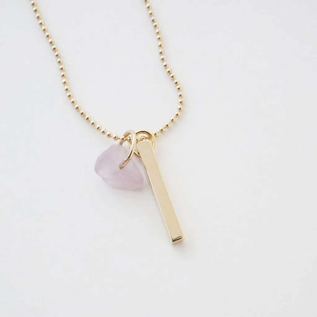 Karma Crystal   Bar Necklace