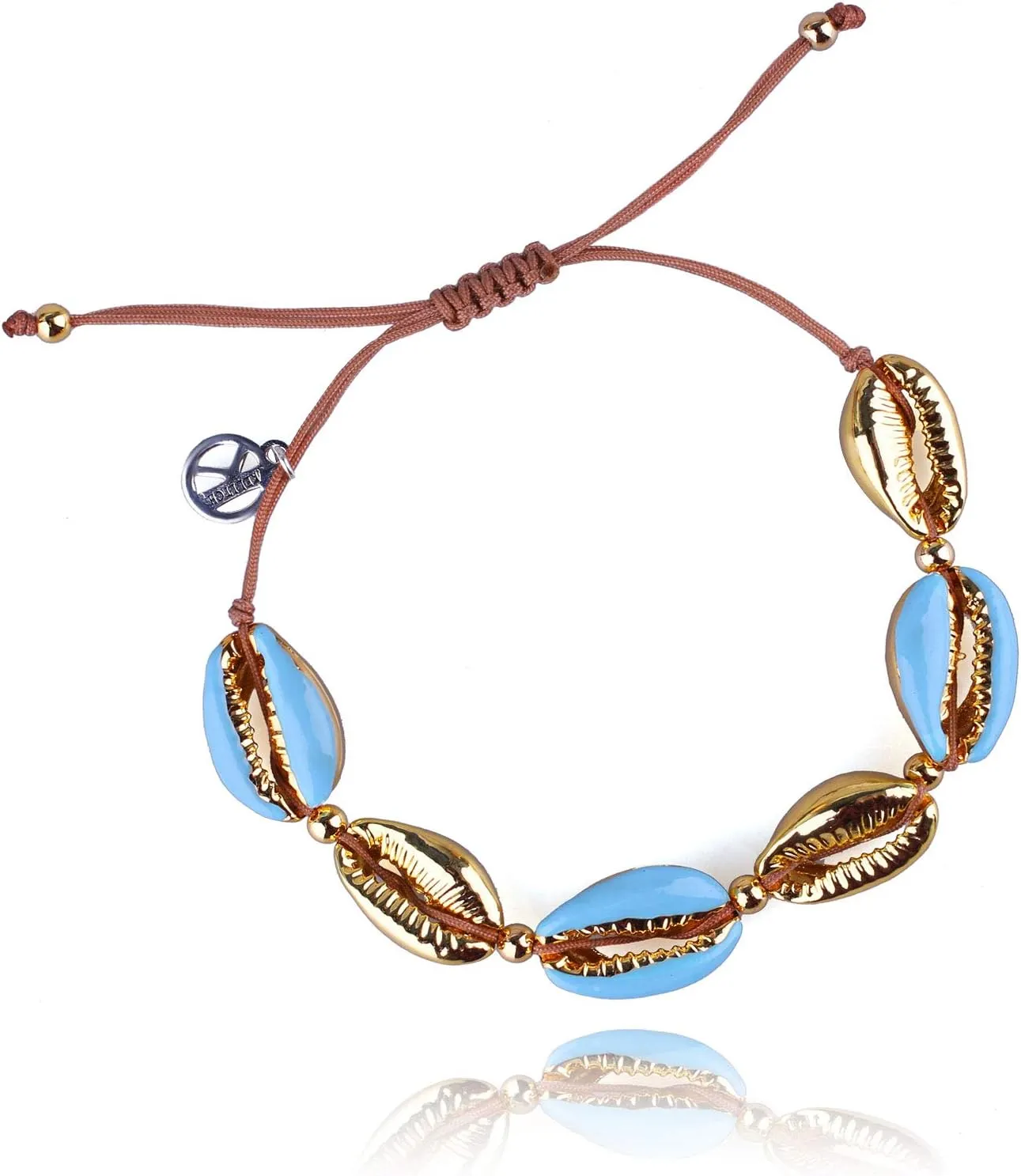 KELITCH Womens Gold Friendship Bracelets Shell Cowry Beads Adjustable Tropical Beach Bracelets