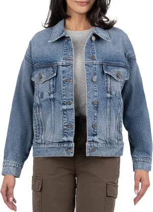 KUT from the Kloth Women's Liz Trucker Drop Jacket Soulder