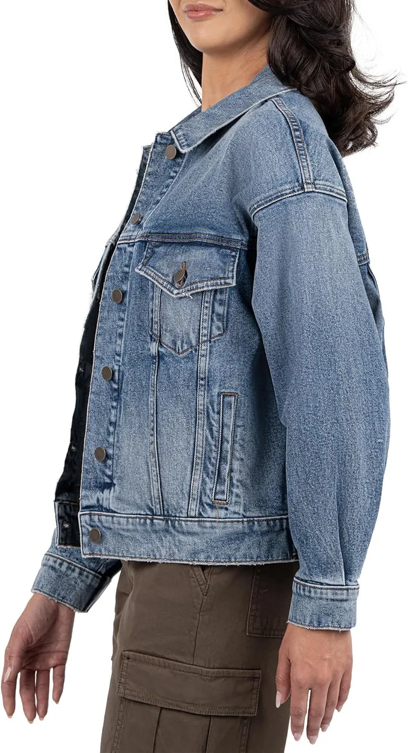 KUT from the Kloth Women's Liz Trucker Drop Jacket Soulder