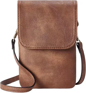 Ladies Soft Pu Leather Shoulder Bags Stadium Crossbody Messenger Bags for Concerts Sporting Events Gifts for Mom(Brown)