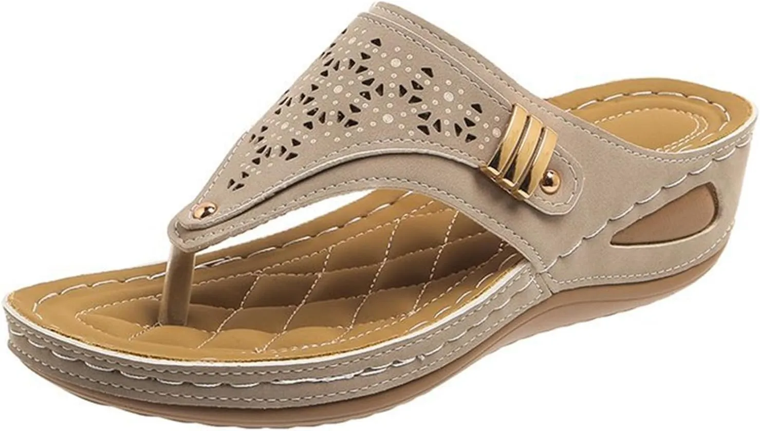 Ladmiple Sandals Women Dressy Summer Flat Cute Casual Beach Shoes Comfort Orthotic Slippers Slide Orthopedic Thong Flip Flops