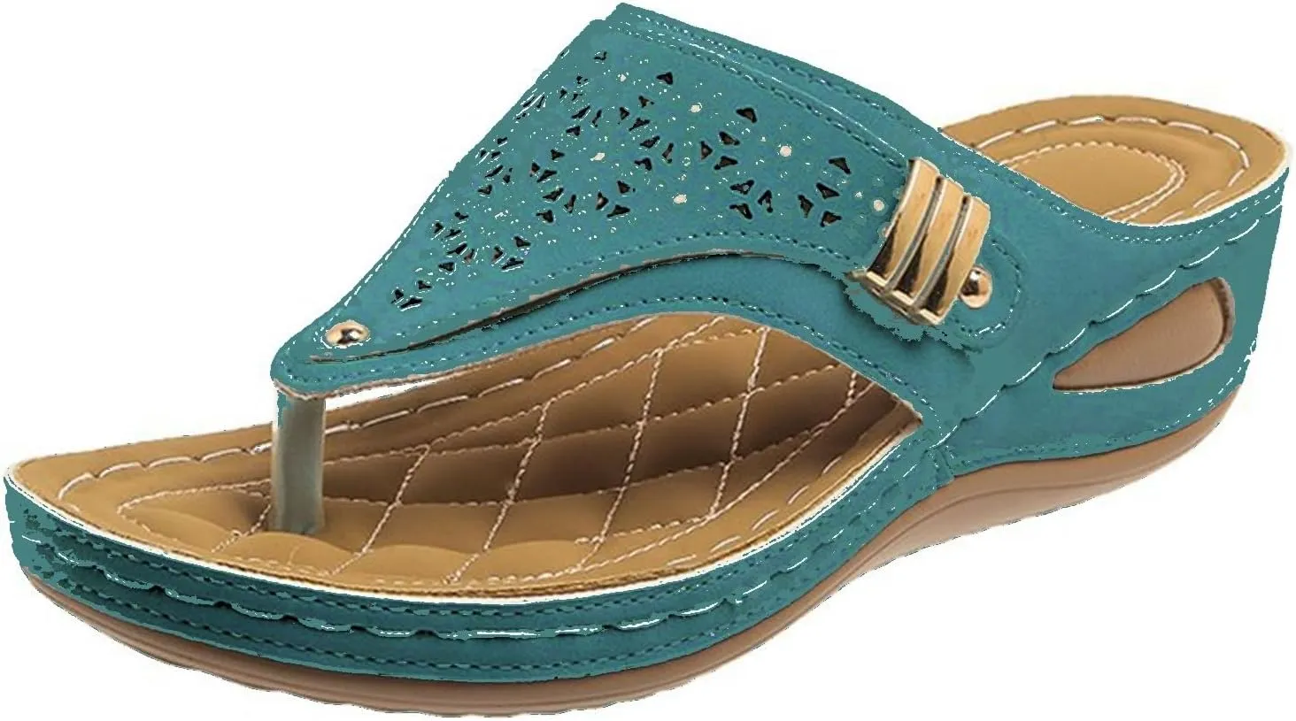 Ladmiple Sandals Women Dressy Summer Flat Cute Casual Beach Shoes Comfort Orthotic Slippers Slide Orthopedic Thong Flip Flops
