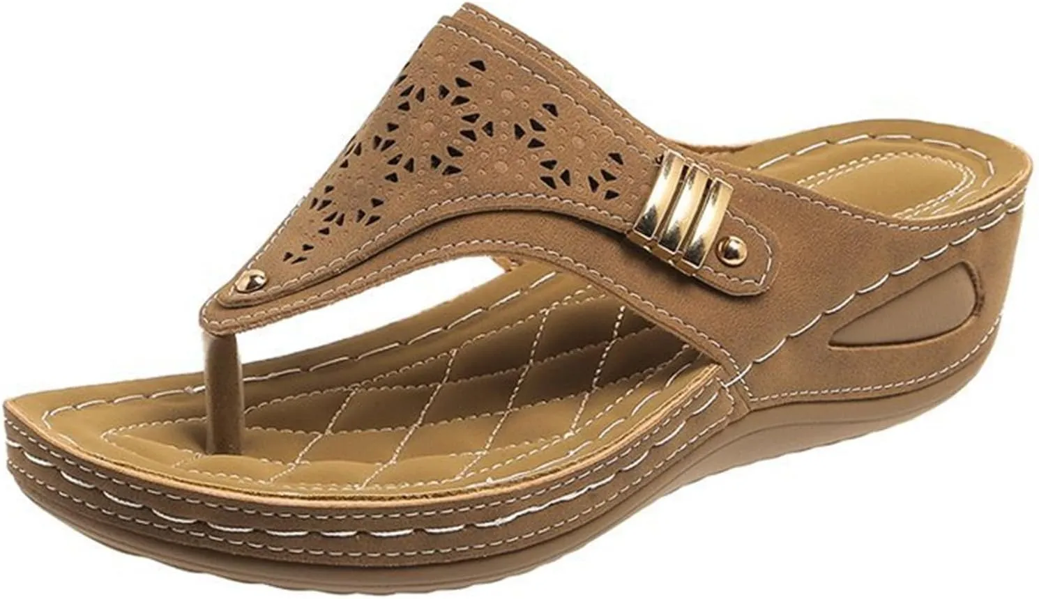 Ladmiple Sandals Women Dressy Summer Flat Cute Casual Beach Shoes Comfort Orthotic Slippers Slide Orthopedic Thong Flip Flops