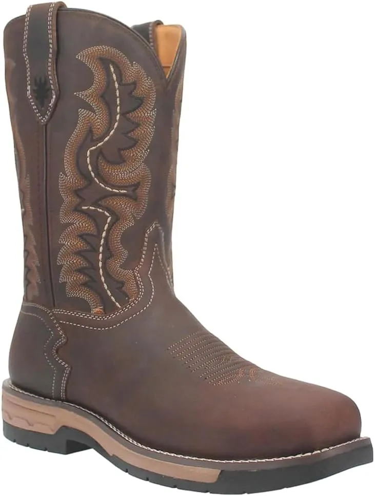 Laredo Mens Stringfellow 11 Inch Waterproof Steel Toe Work Safety Shoes Casual - Brown