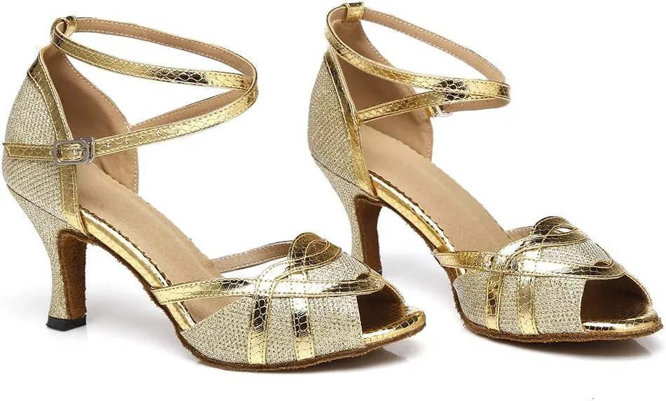 Latin Dance Shoes Ballroom Dance Shoes Women Professional Salsa Practice Performance Dancing Shoes
