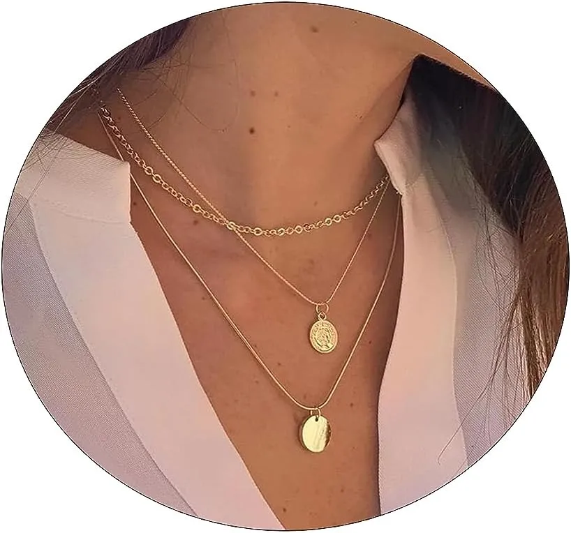 Layered Necklaces for Women,Dainty Gold Necklace Layering Necklaces 14k Gold Plated Snake Chain Choker Necklace Gold Chain Necklace Women Gold Jewelry Gifts