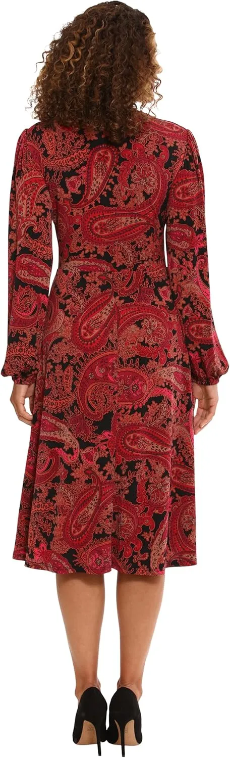 London Times Women's Smocked Empire Waist Fit and Flare Dress