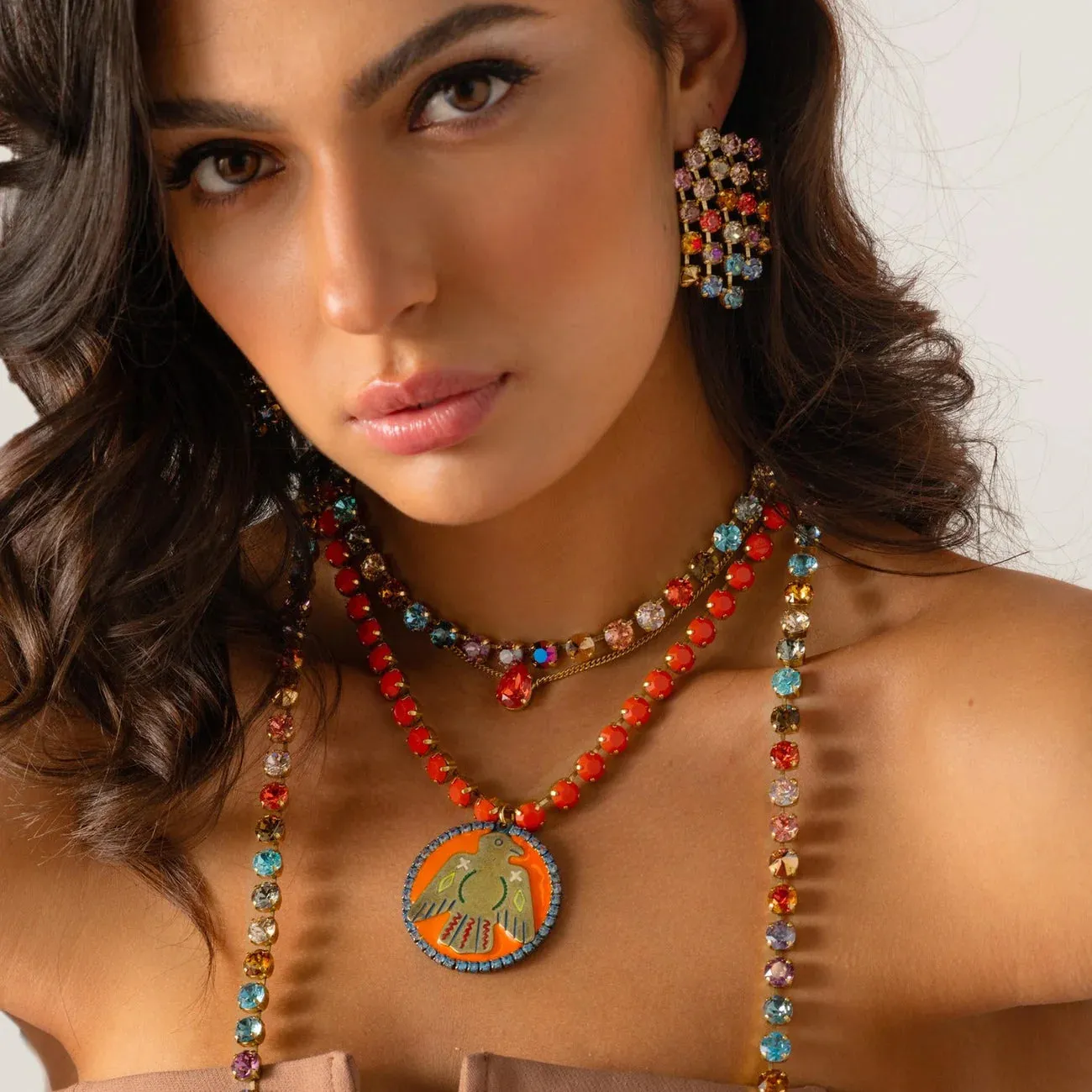 Lumi Necklace in Fuchsia and Gold - TOVA