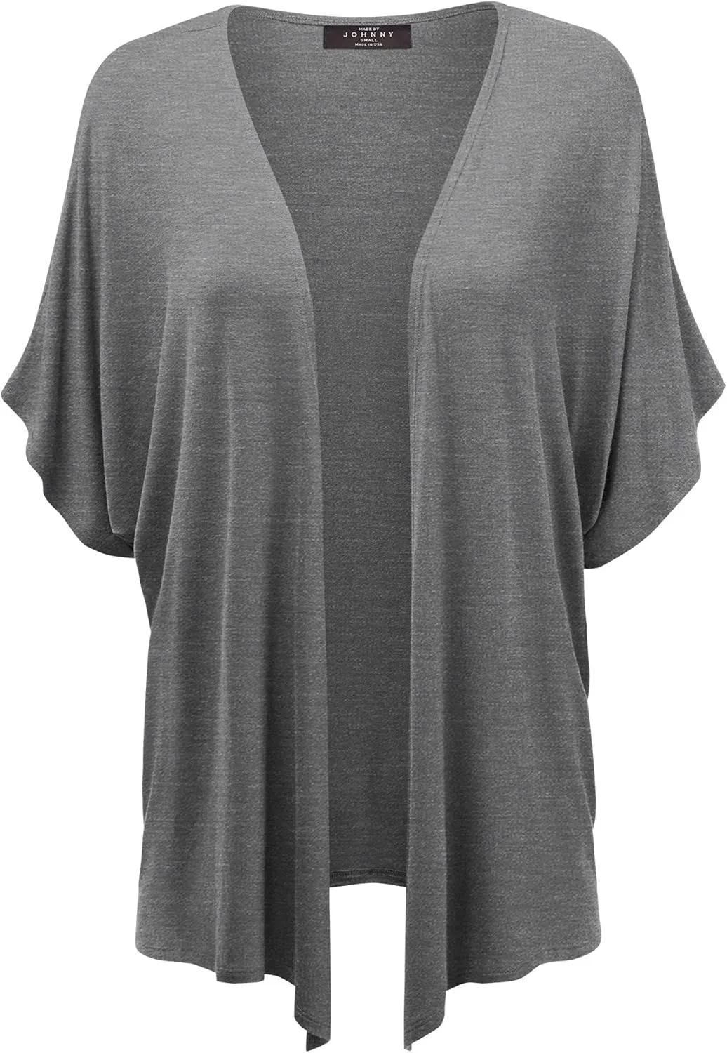 Made By Johnny Women's Kimono Style Short Sleeve Dolman Cardigan - Lightweight Open Front Summer Cover-Up