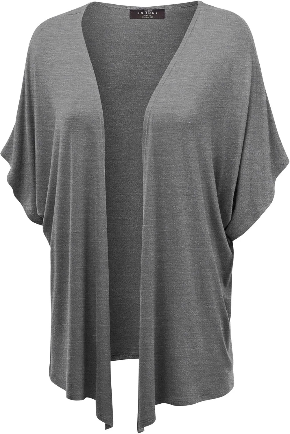 Made By Johnny Women's Kimono Style Short Sleeve Dolman Cardigan - Lightweight Open Front Summer Cover-Up