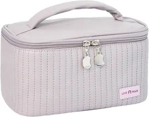 Makeup Bags for Women 2025 New Upgrade Portable Waterproof PU Leather Large Capacity Pink Makeup Bag,Travel Toiletry Bag,Cosmetic Bag,Small Makeup Pouch for Daughter Girls Gifts Women