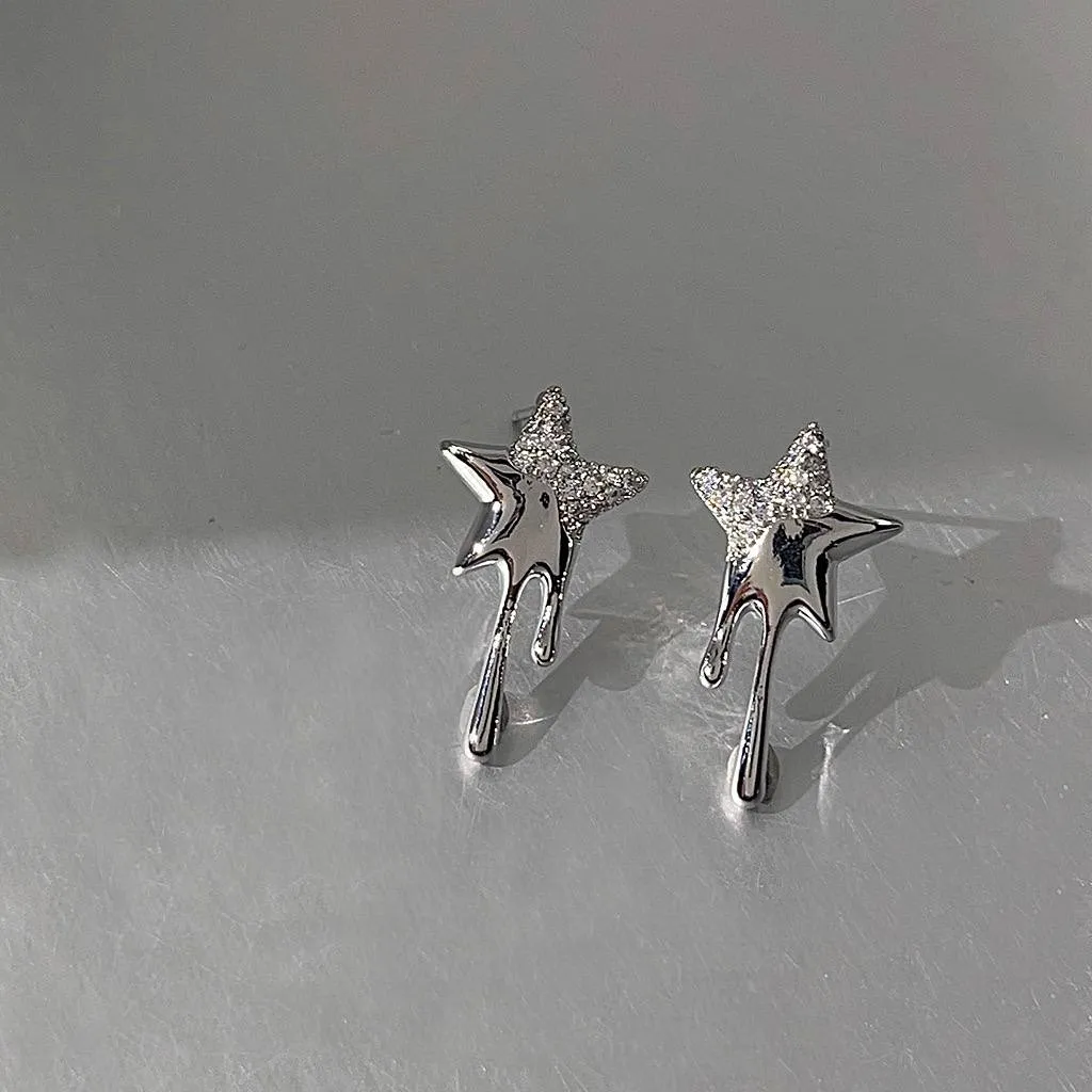 Melting Star Rhinestone Earring