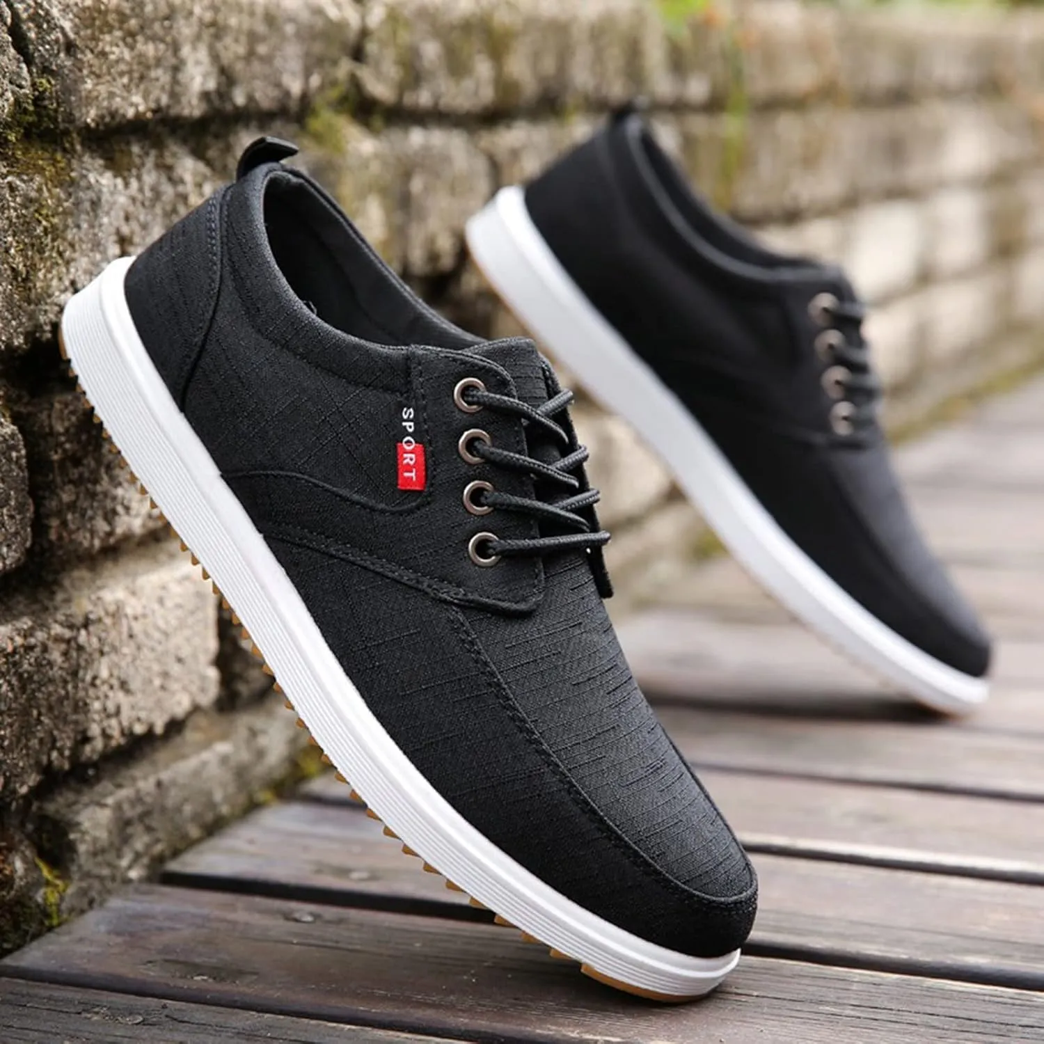 Men Shoes Fashion Canvas Shoes High Soled Men Canvas Sports Casual for Mens Go Walk 5 Qualify Sneaker