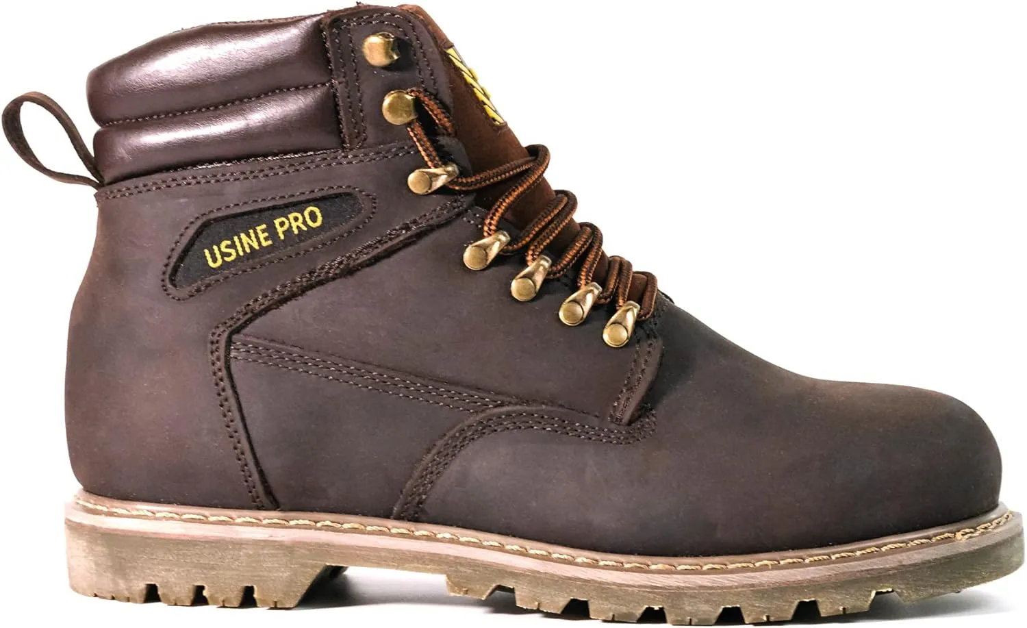 Men's 6" Steel Toe Industrial Work Boots Waterproof Crazy-Horse Slip Resistant