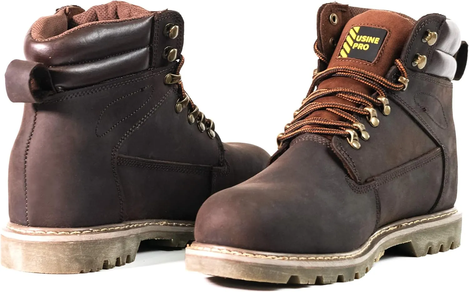 Men's 6" Steel Toe Industrial Work Boots Waterproof Crazy-Horse Slip Resistant