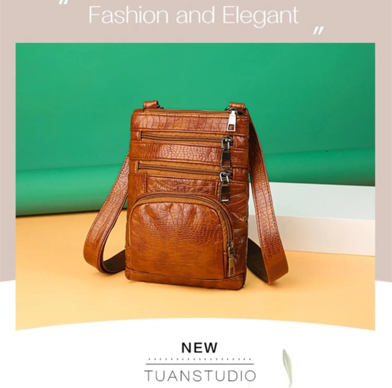Mens Messenger Bag Leather Crossbody Purse Women's Purse