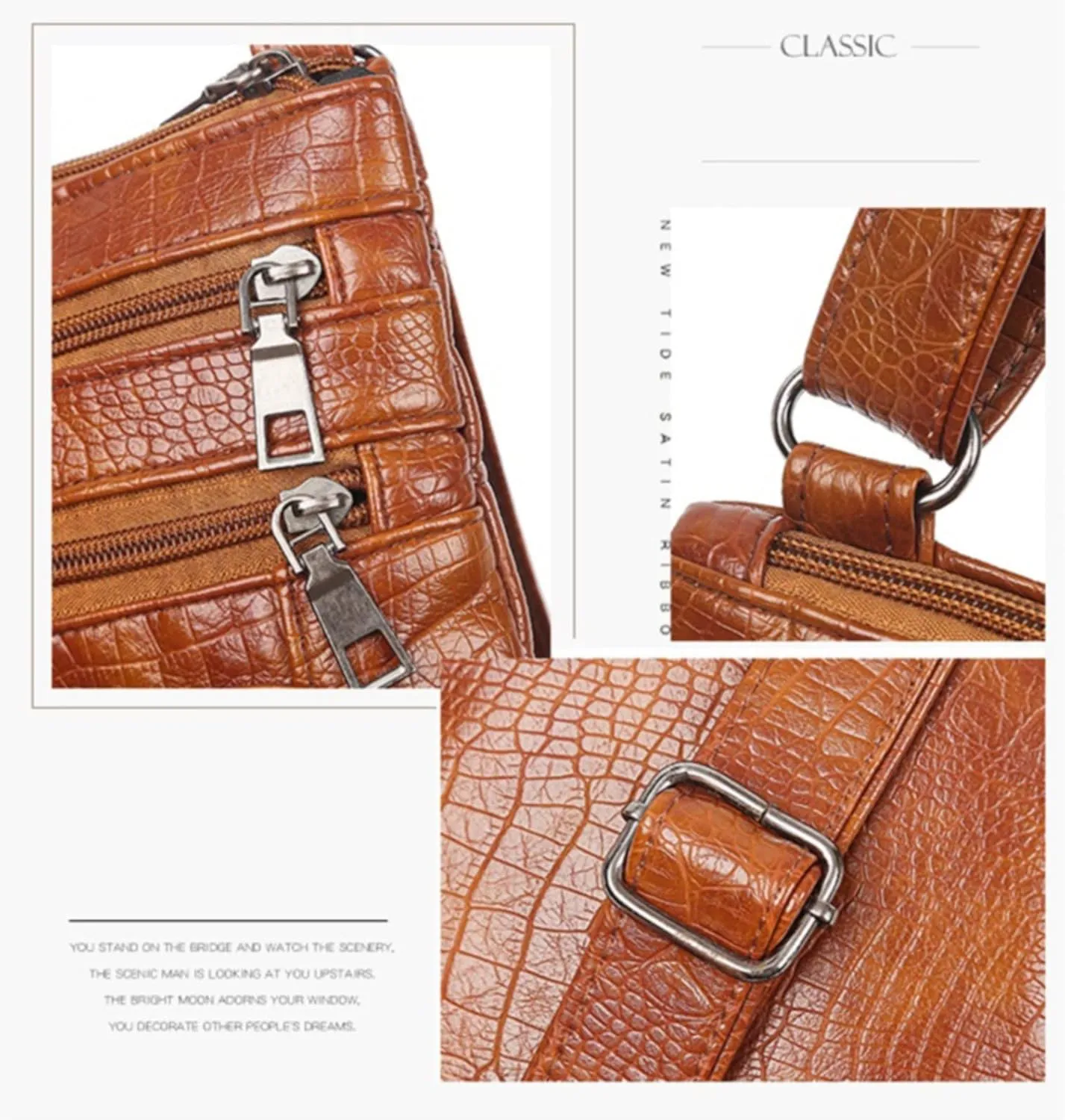 Mens Messenger Bag Leather Crossbody Purse Women's Purse