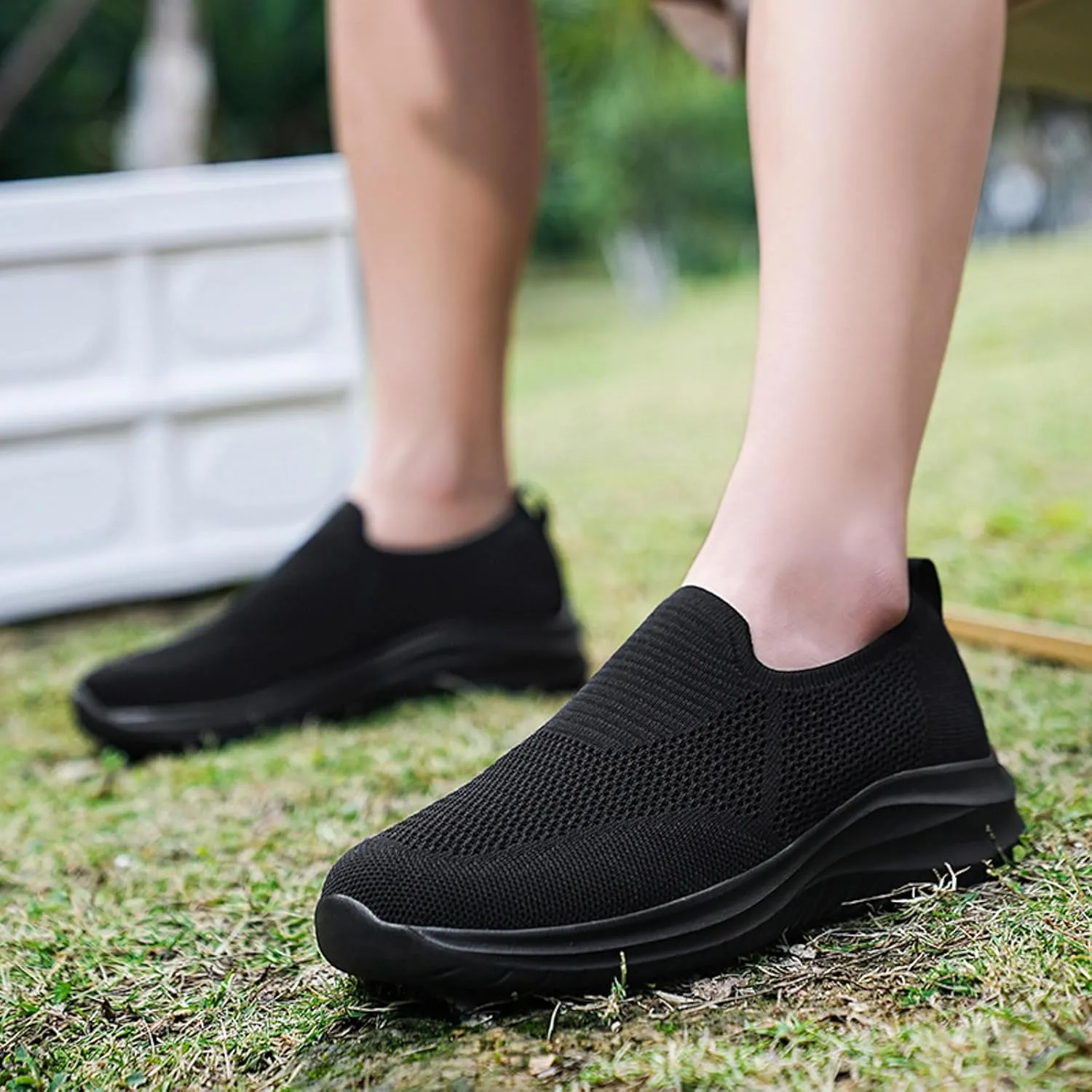 Mens Minimalist Shoes Breathable Mesh Loafers Comfortable Flat Bottomed Minimalist Shoes Mens Sneaker Slippers Size 12