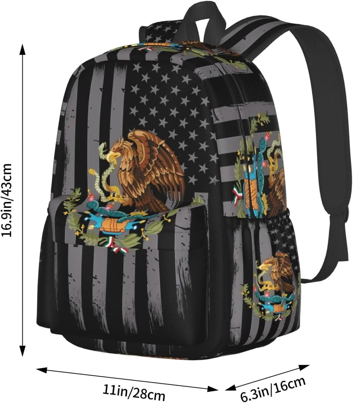 Mexico Mexican Eagle Flag Laptop Backpack Work Travel Backpacks Business Rucksack Casual Outdoor Daypack with Adjustable Strap Bags for Sports Office Gym Hiking