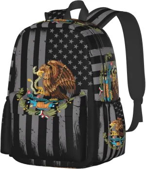 Mexico Mexican Eagle Flag Laptop Backpack Work Travel Backpacks Business Rucksack Casual Outdoor Daypack with Adjustable Strap Bags for Sports Office Gym Hiking