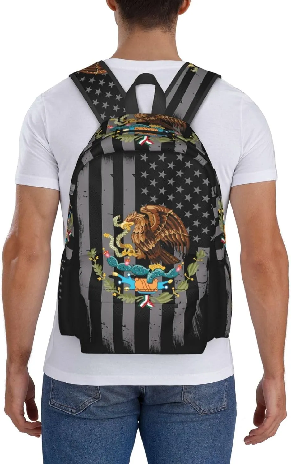Mexico Mexican Eagle Flag Laptop Backpack Work Travel Backpacks Business Rucksack Casual Outdoor Daypack with Adjustable Strap Bags for Sports Office Gym Hiking