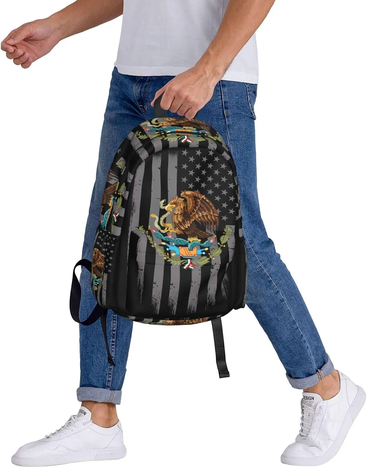 Mexico Mexican Eagle Flag Laptop Backpack Work Travel Backpacks Business Rucksack Casual Outdoor Daypack with Adjustable Strap Bags for Sports Office Gym Hiking