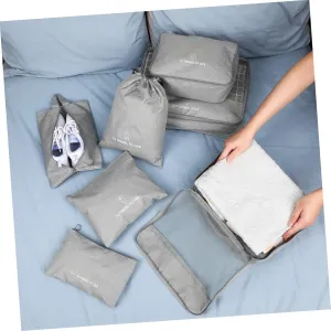 Milisten 7 Piece Compartmentalized Luggage Storage Bag Set for Travel Packing Cubes for Suitcases Grey