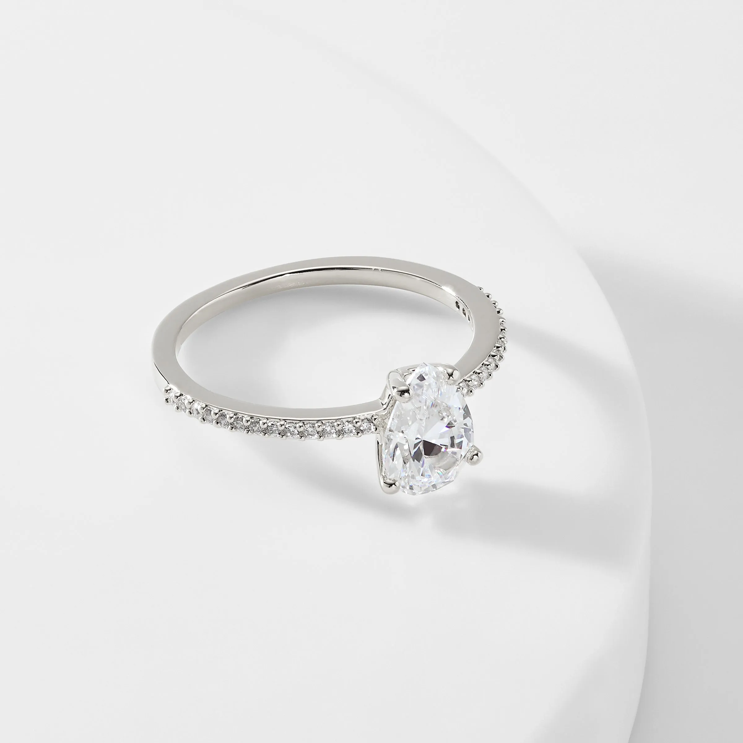 MODERN LOVE PEAR CZ RING