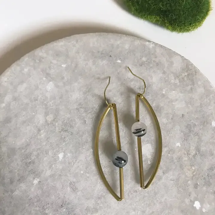 Modern Madini Brass Earrings