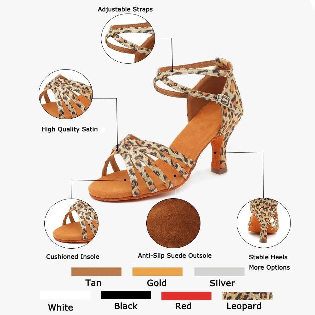 MSMAX Women's Practice Ballroom Dancing Shoes Indoor Performance Latin Dance Shoes for Woman