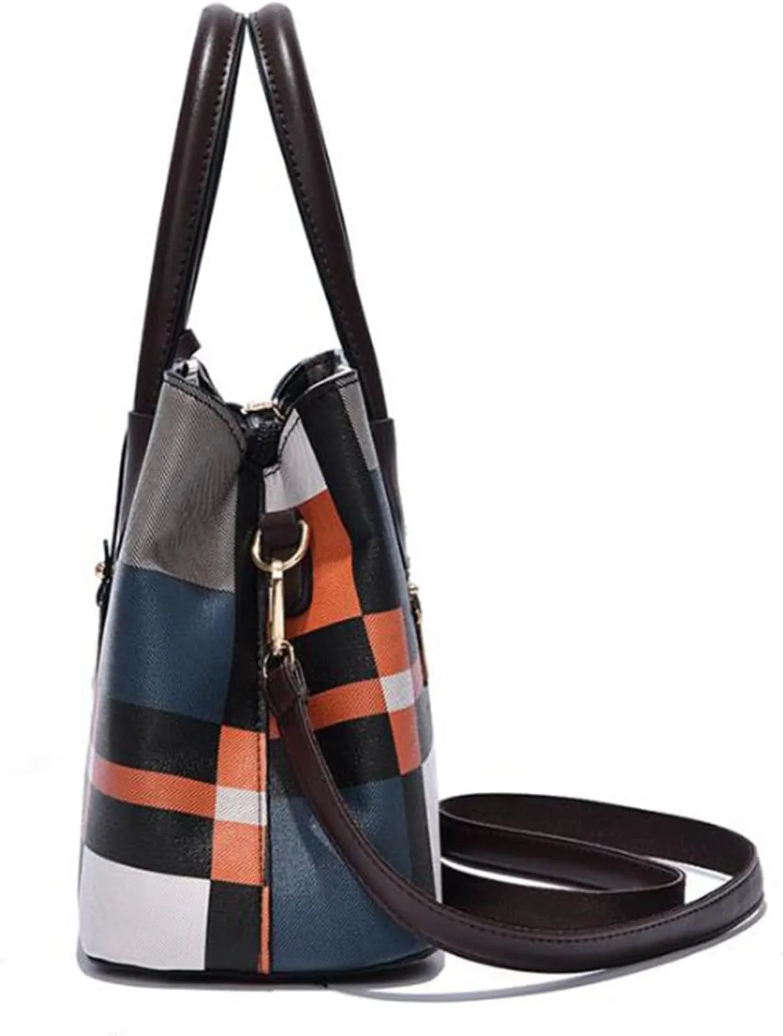 Multi Pocket Shoulder Bags for Woman Lightweight Quilted Leather Handbags for Women Clear Bag for Stadium Events(Black)