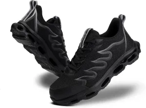 NIFOFISE Steel Toe Shoes for Men Women Indestructible Safety Shoes Lightweight Steel Toe Sneakers Non Slip Work Shoes Composite Toe Shoes Black 39