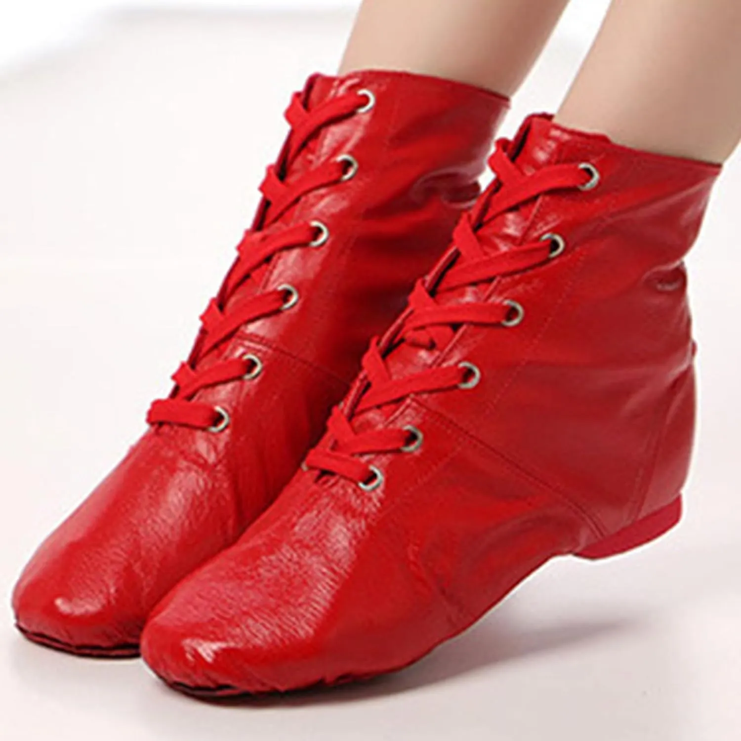 ONAIC Womens Ballroom Dance Shoes Jazz Boot Shoes Closed Toe Lace-Up Modern Salsa Shoes Platform Shoes