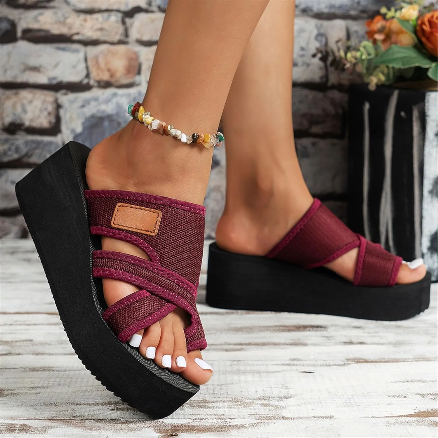 Orthopedic Sandals Flip Flops for Women Arch Support Pillow Soft Recovery Thong Sandals Spa Summer Beach